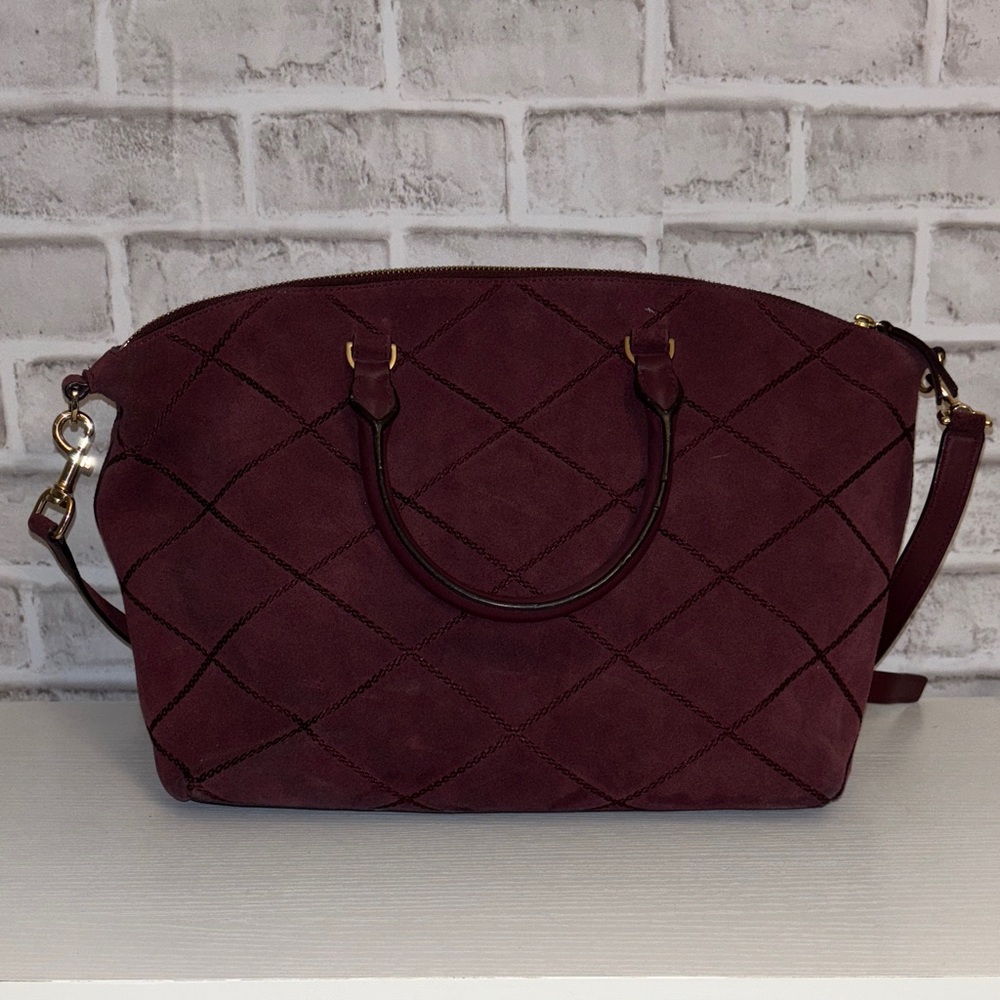 Tory Burch Suede Quilted Crossbody Bag - Picture 2 of 13